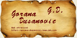 Gorana Dušanović vizit kartica